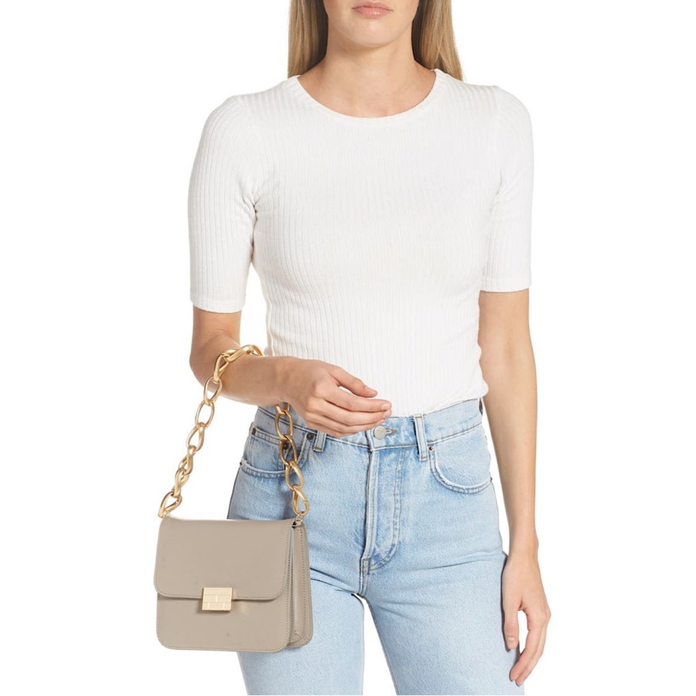 🔥🔥🔥NEW Frame Le Signature Mini Gray Leather Chain Crossbody Bag - Picture 7 of 15